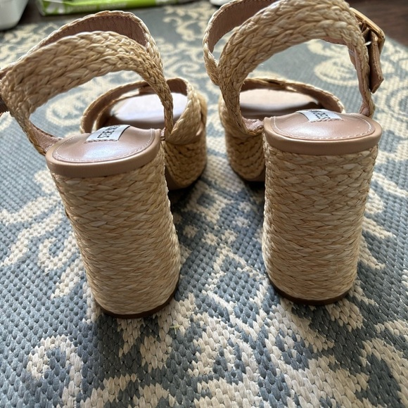 NEW - Steve Madden Carisma Raffia Platform Sandals - Picture 8 of 9